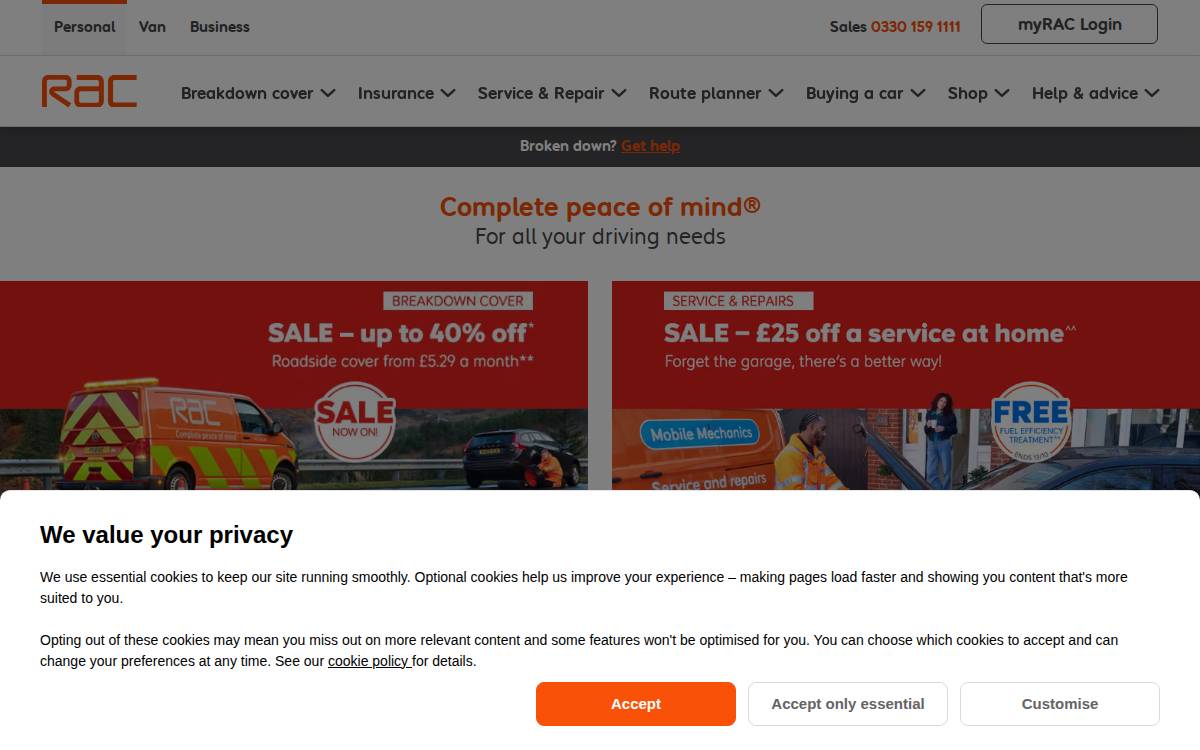 RAC website preview