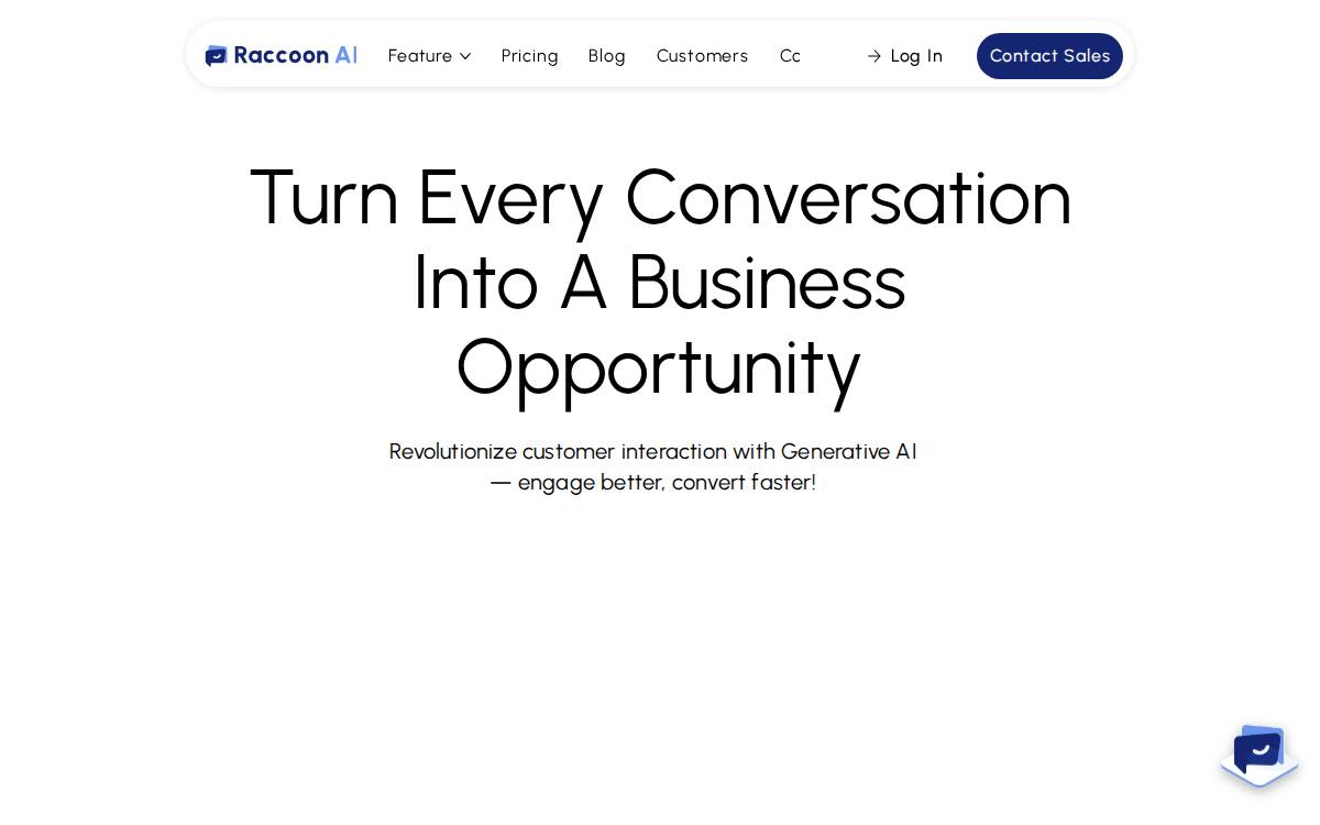 Raccoon AI website preview