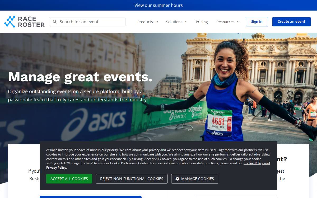 Race Roster website preview