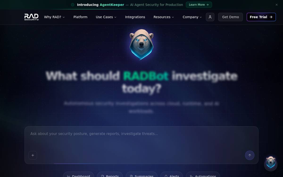 Rad website preview