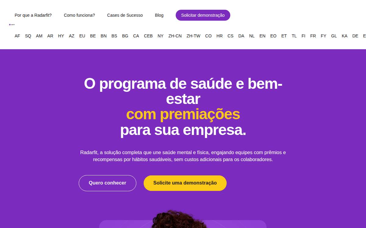 Radar website preview