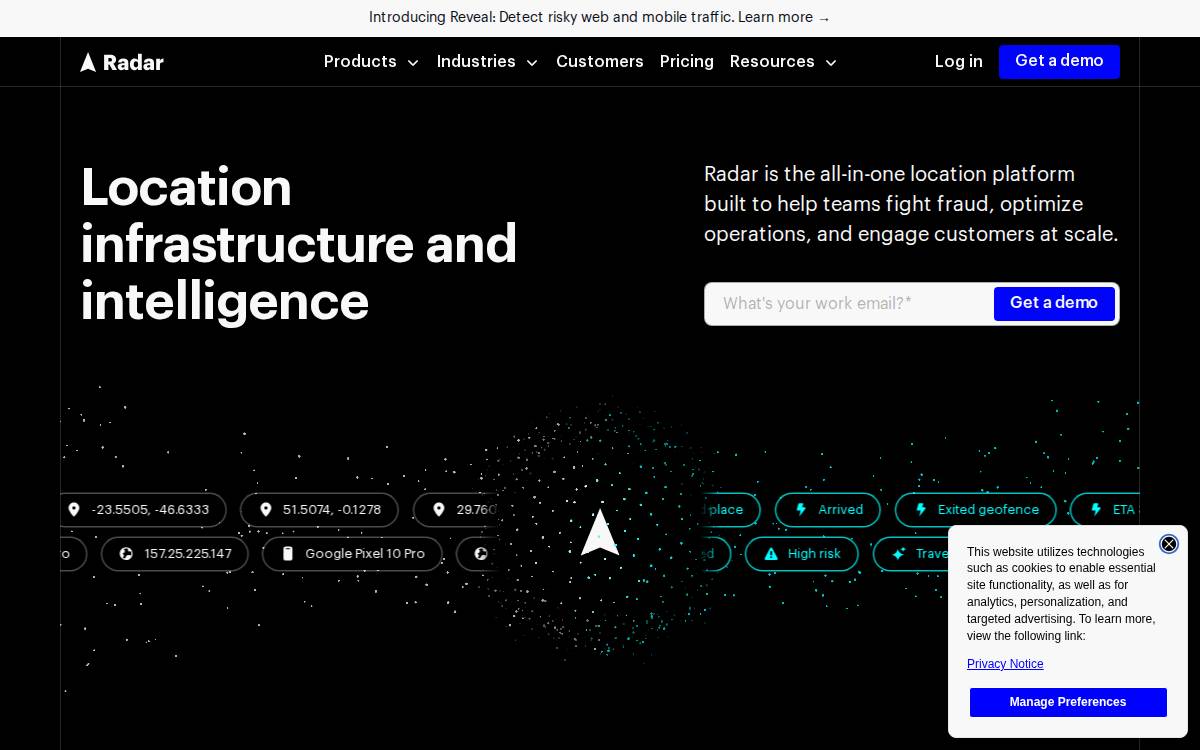Radar website preview