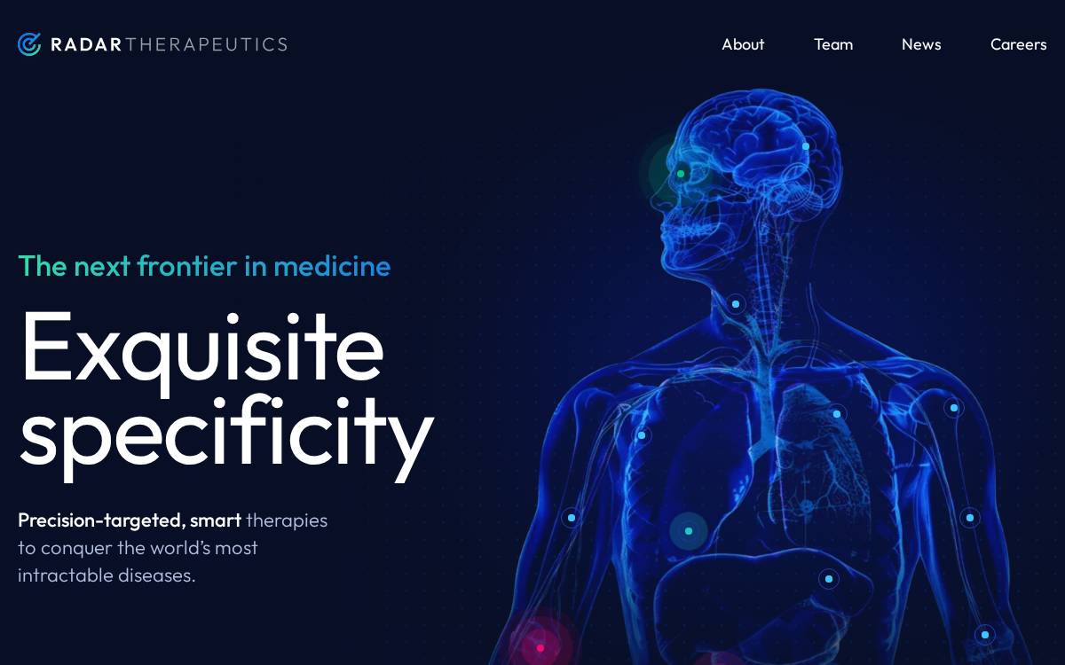 Radar Therapeutics website preview