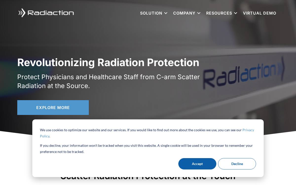 Radiaction website preview