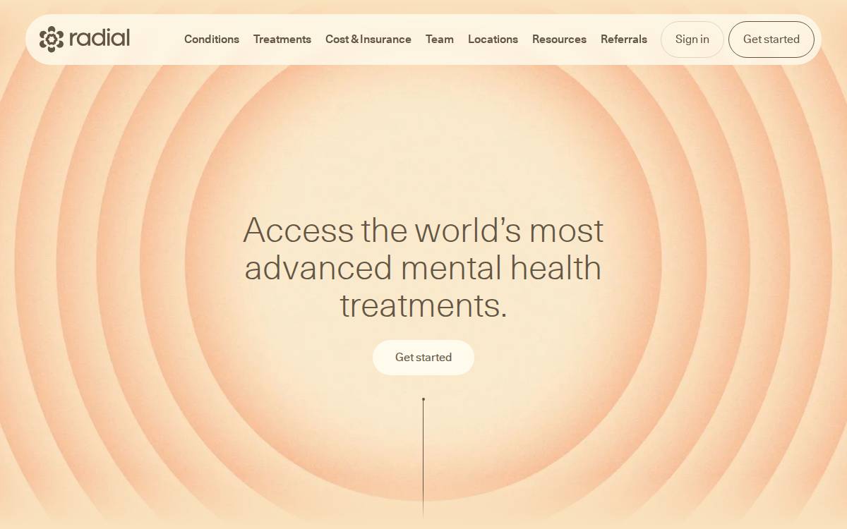 Radial Health Incubation website preview