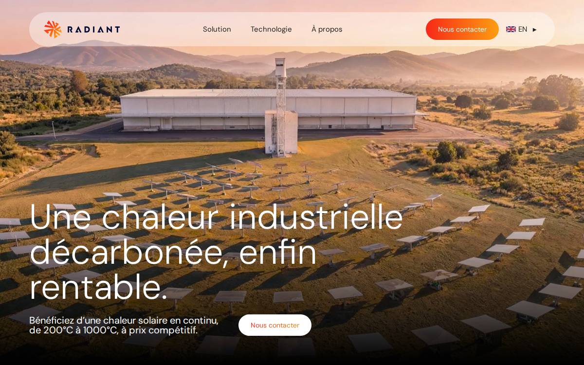 Radiant Energy website preview