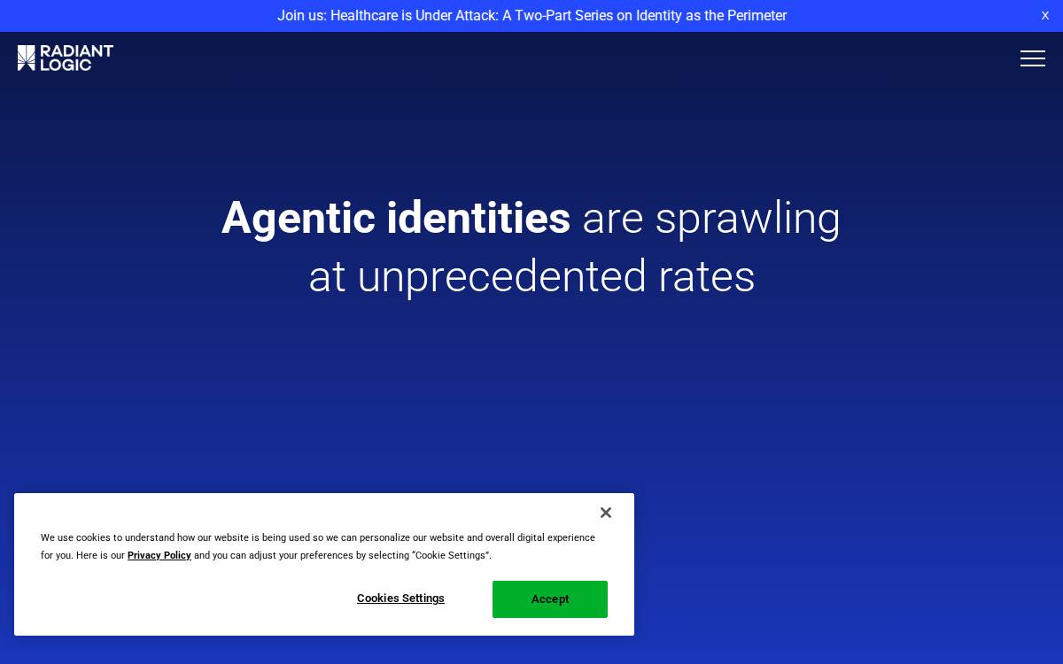 Radiant Logic Inc website preview