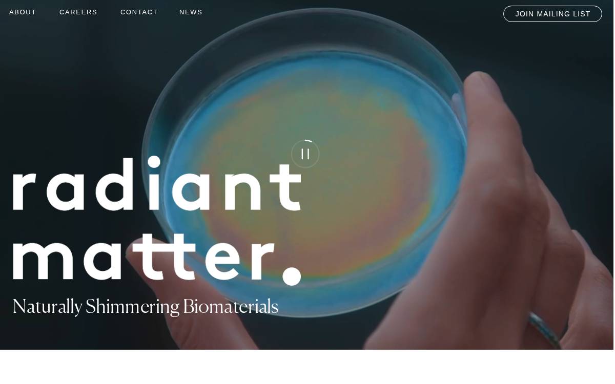 Radiant Matter - company website preview