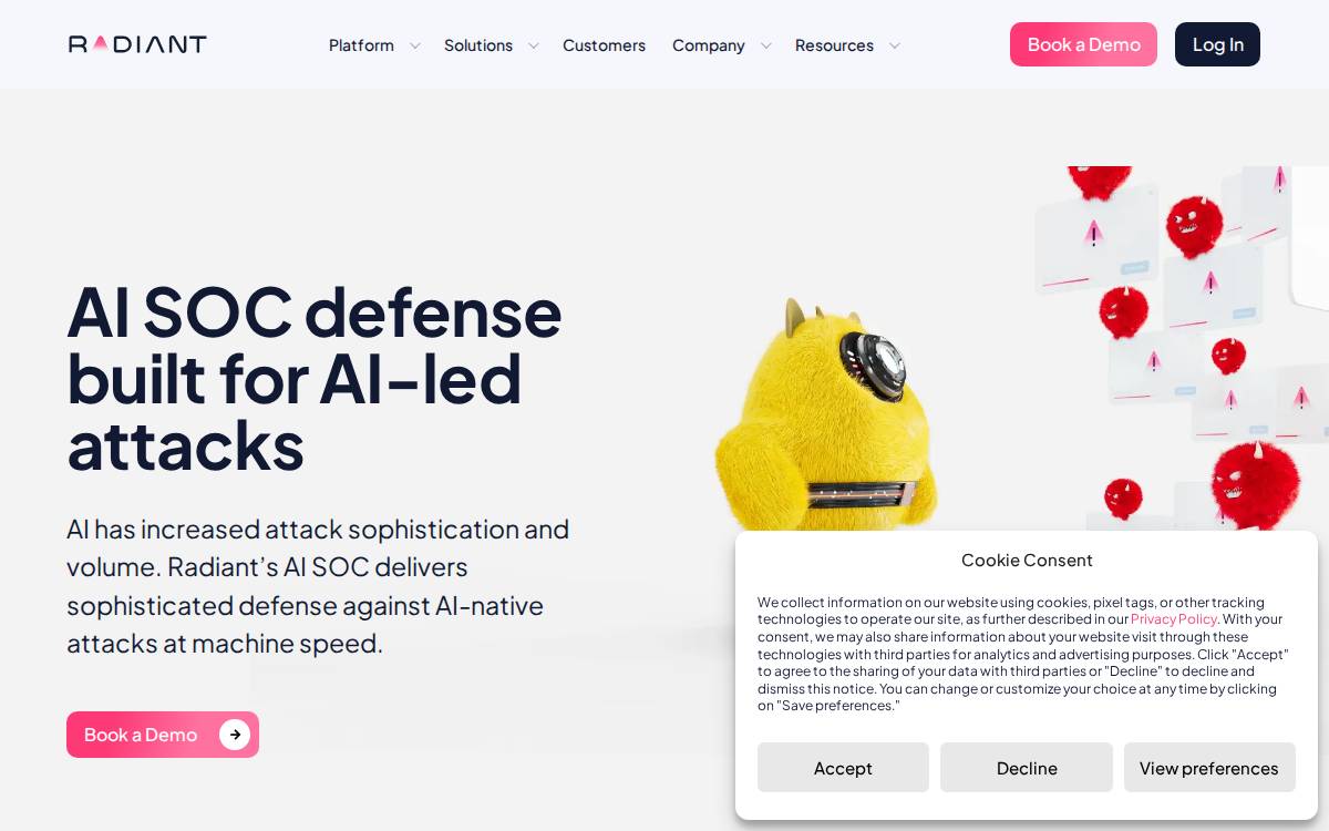 Radiant Security website preview