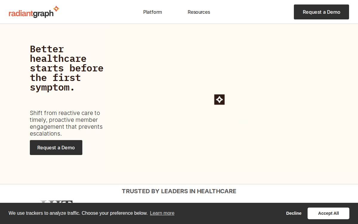 Radiant Graph website preview