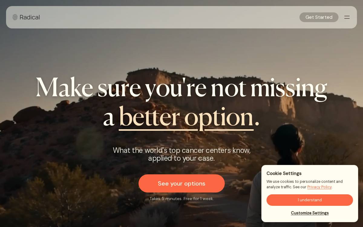 Radical Health website preview
