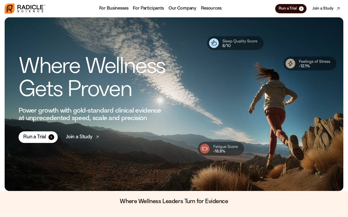 Radicle Science website preview