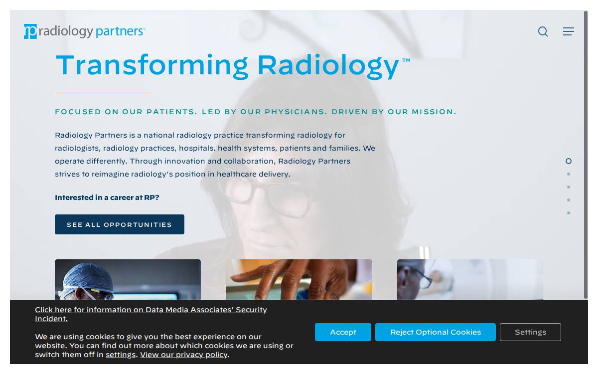 Radiology Partners website preview