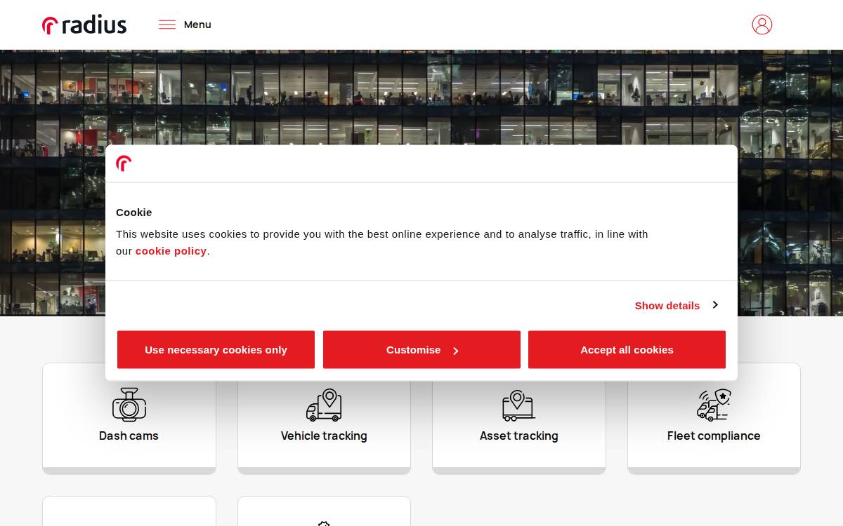 Radius website preview