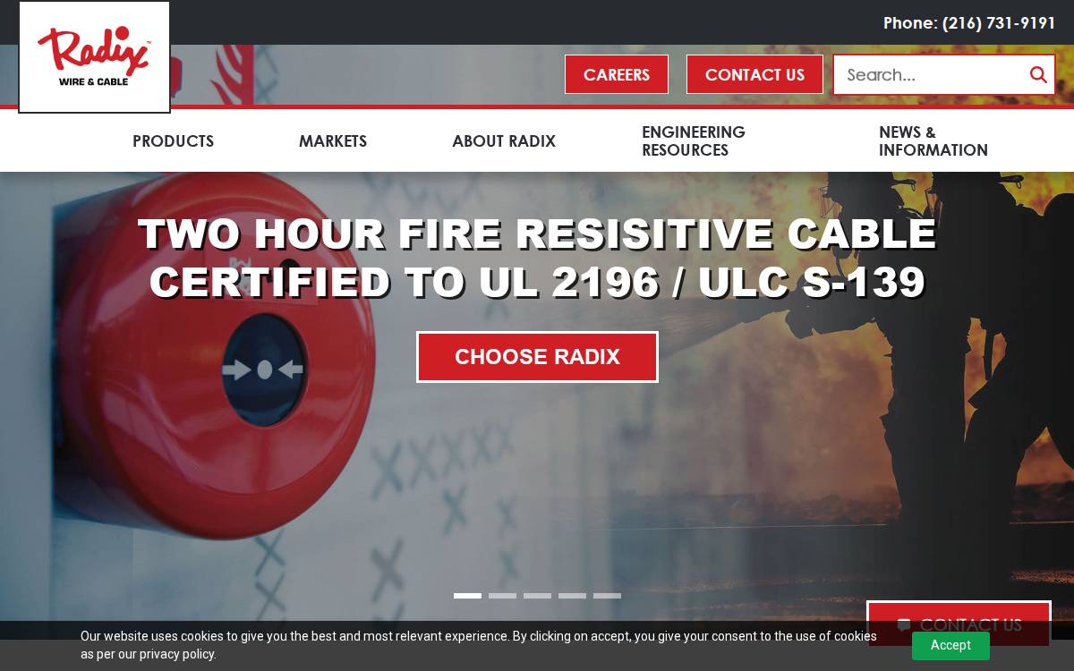 Radix Wire website preview