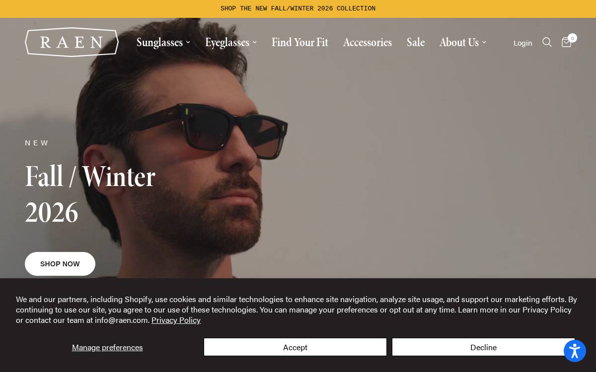RAEN Optics website preview