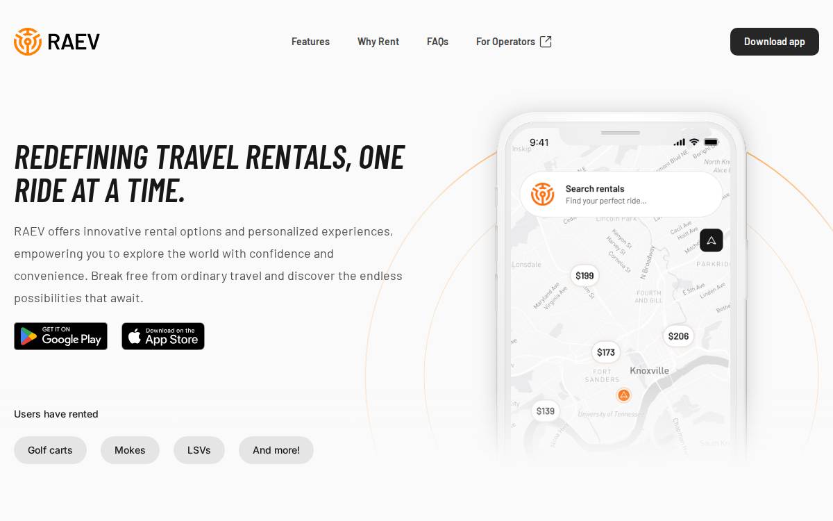 RAEV website preview