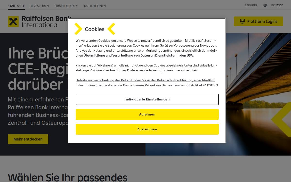 Raiffeisen Bank International website preview