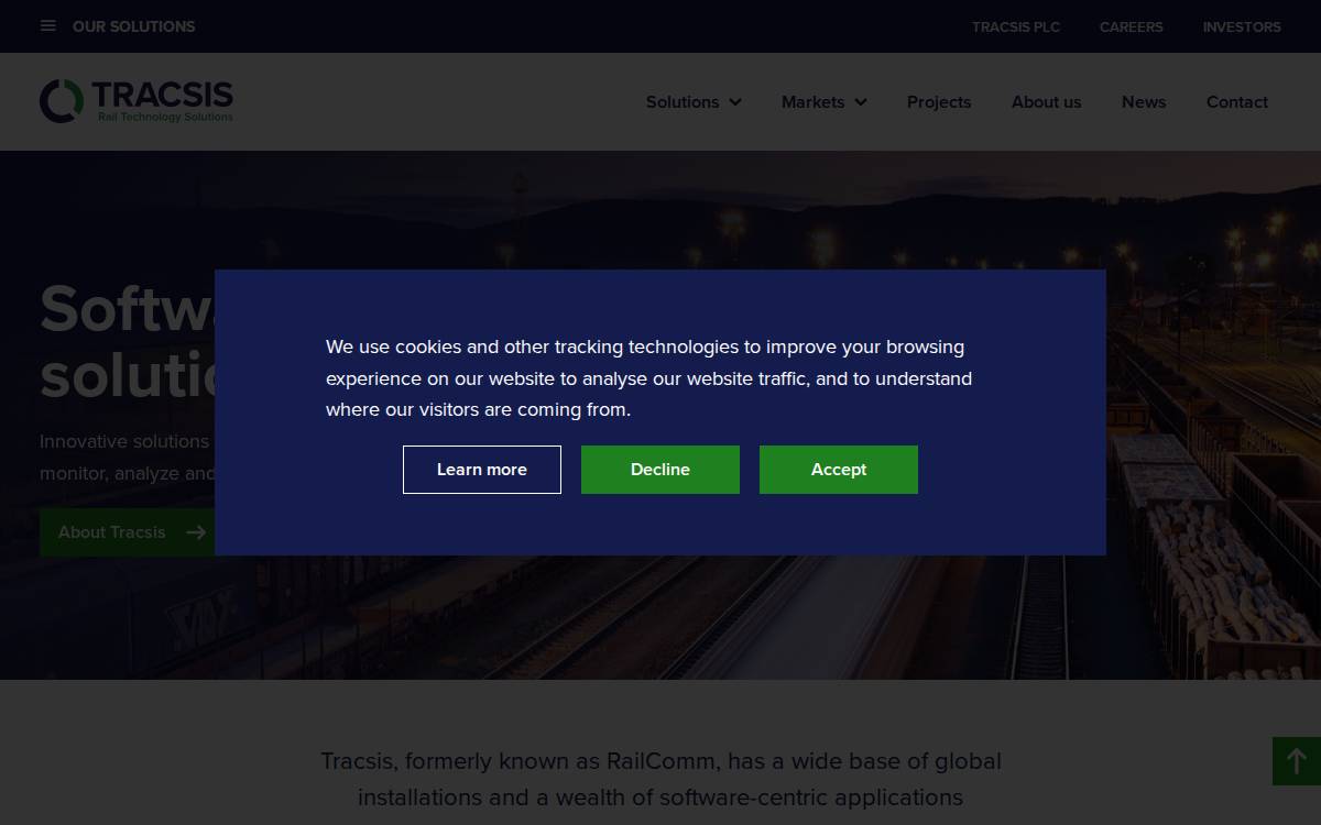 Railcomm website preview