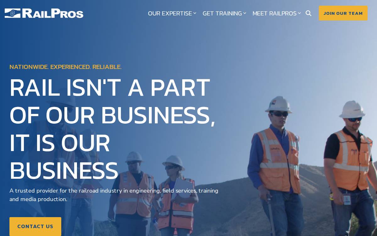 RailPros website preview