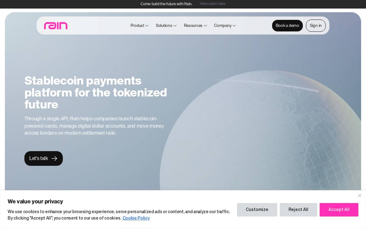 Rain website preview