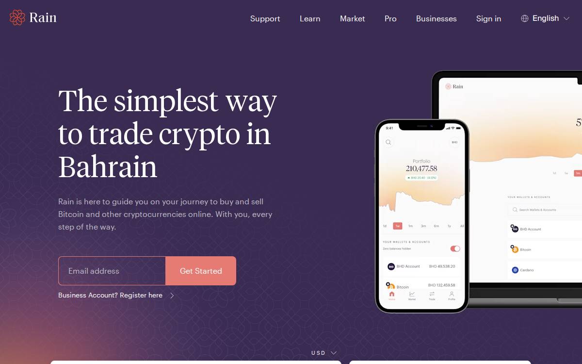 Rain website preview