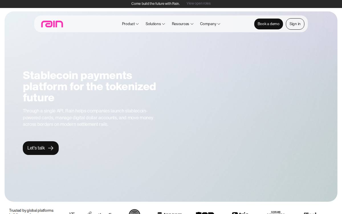 Rain website preview