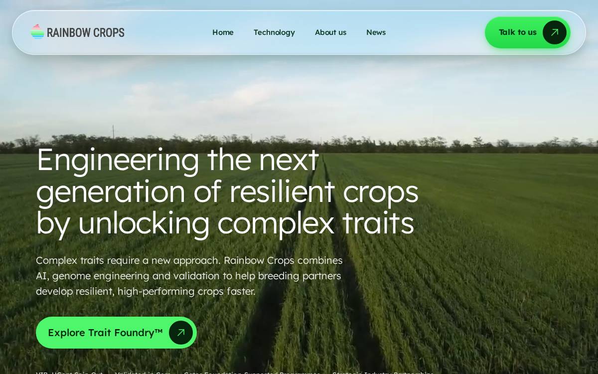 Rainbow Crops website preview