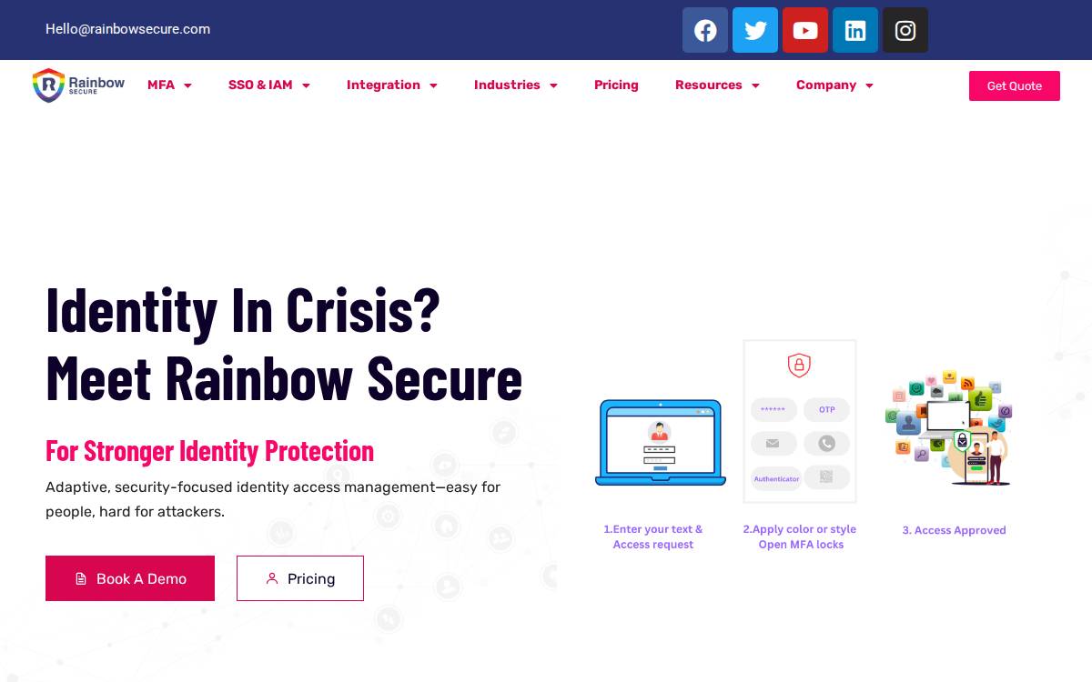 Rainbow Secure website preview