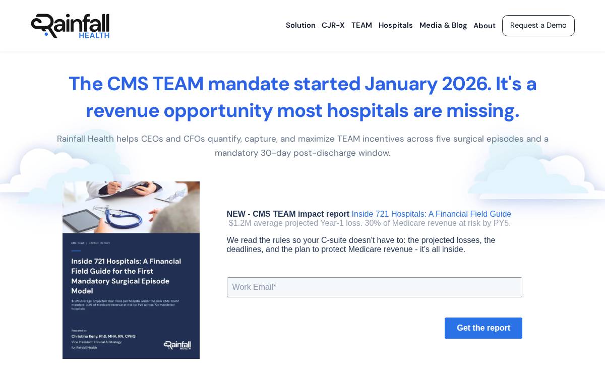 Rainfall Health website preview