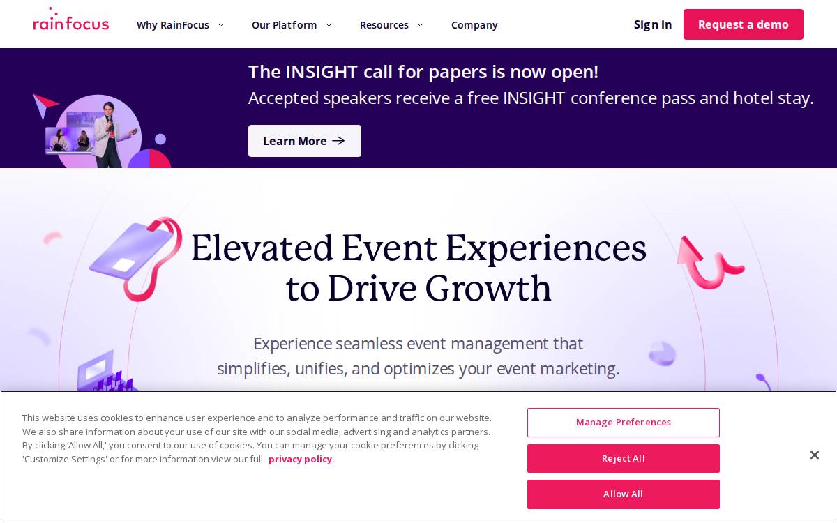 Rainfocus website preview