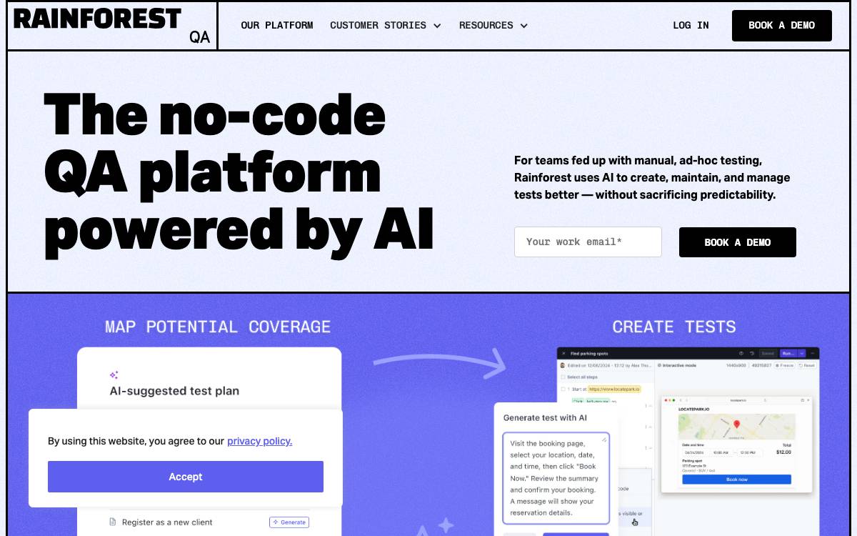 Rainforest website preview