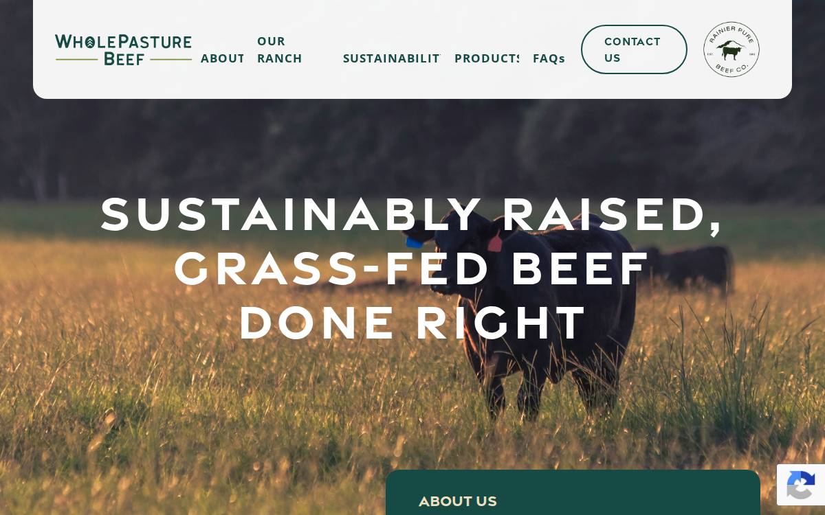 Rainier Pure Beef Co. website preview