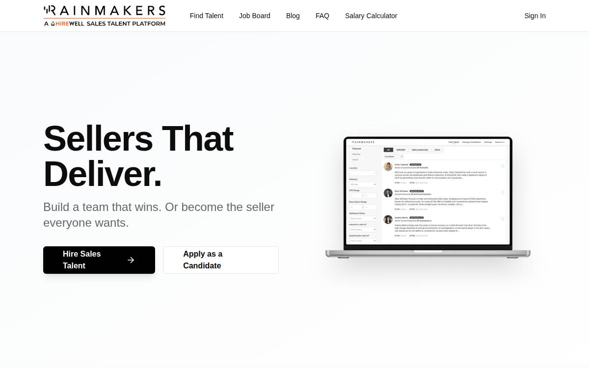 Rainmakers website preview