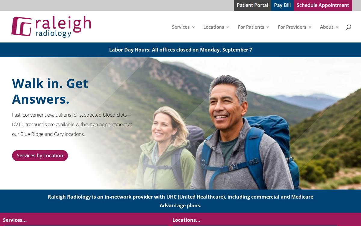 Raleigh Radiology website preview
