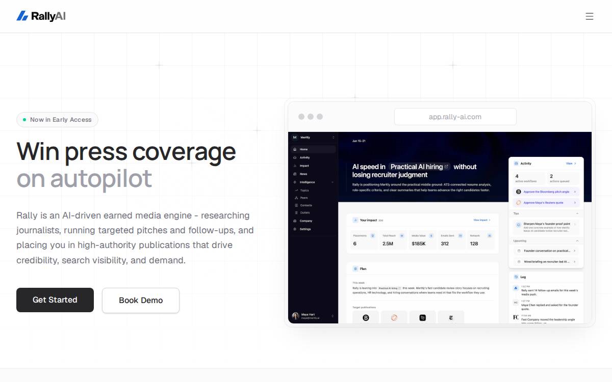 Rally AI website preview
