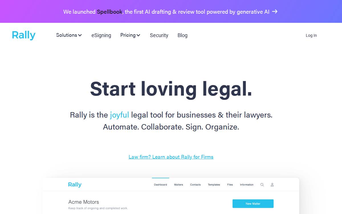 Rally Legal website preview