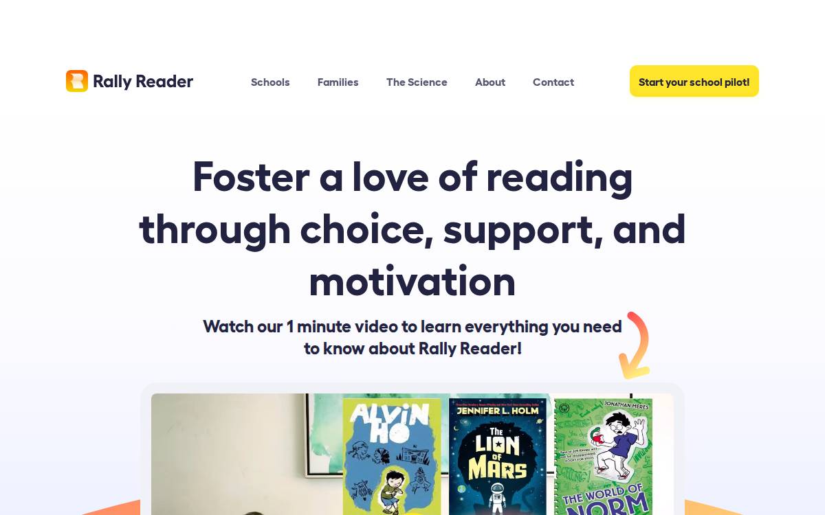 RallyReader website preview