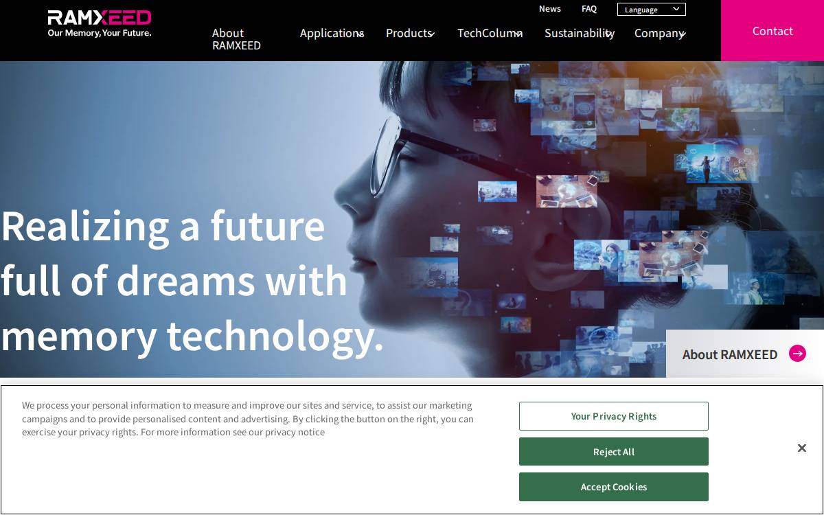 RAMXEED株式会社 website preview