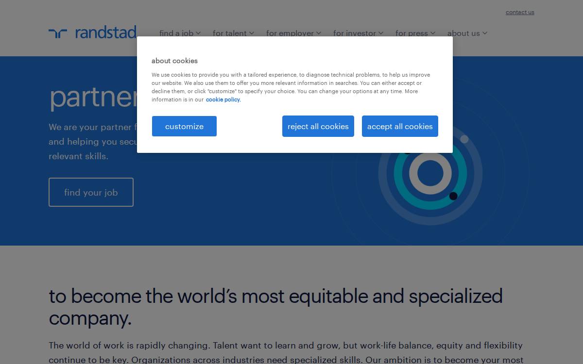 Randstad website preview