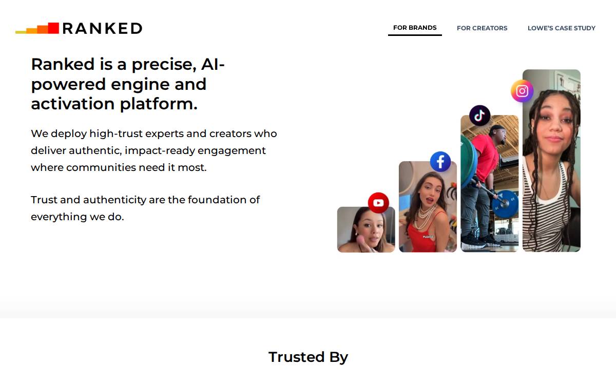Ranked® Media & Technologies website preview