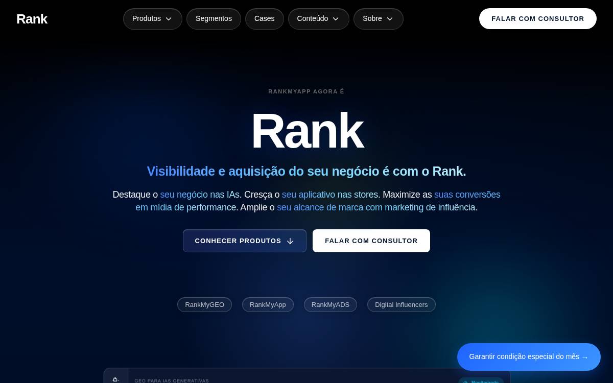 RankMyApp agora é Rank website preview