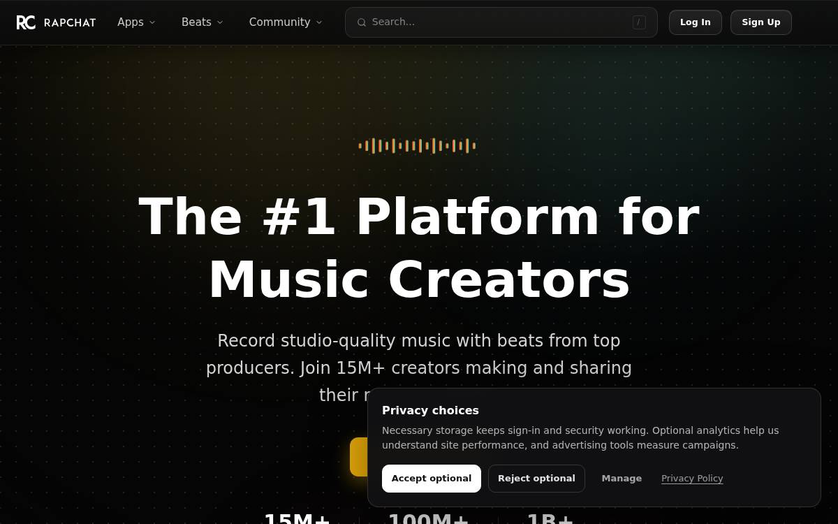 Rapchat website preview