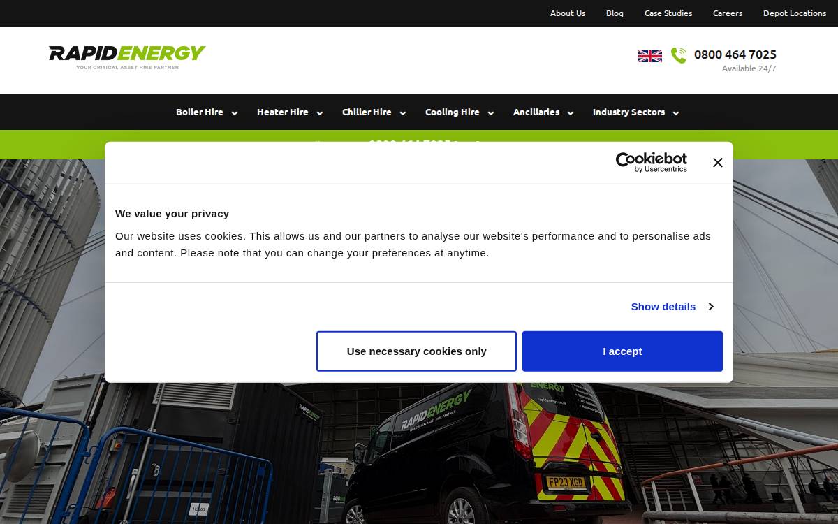 Rapid Energy website preview