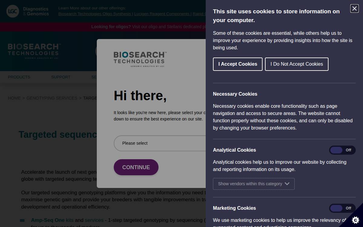 Rapid Genomics website preview