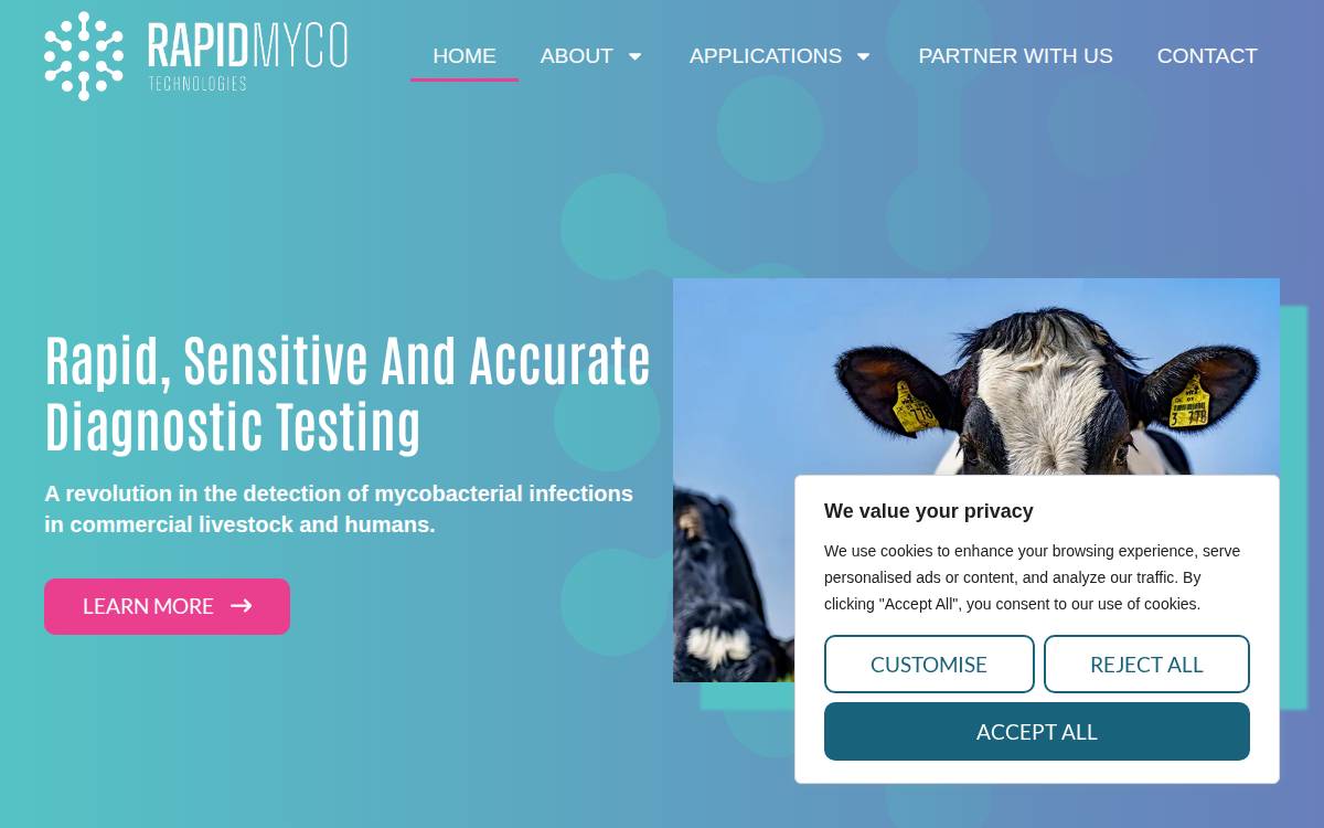 Rapid Myco website preview