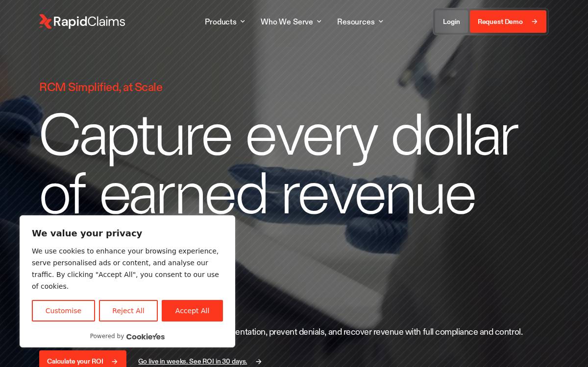 Rapidclaims SaaS website preview