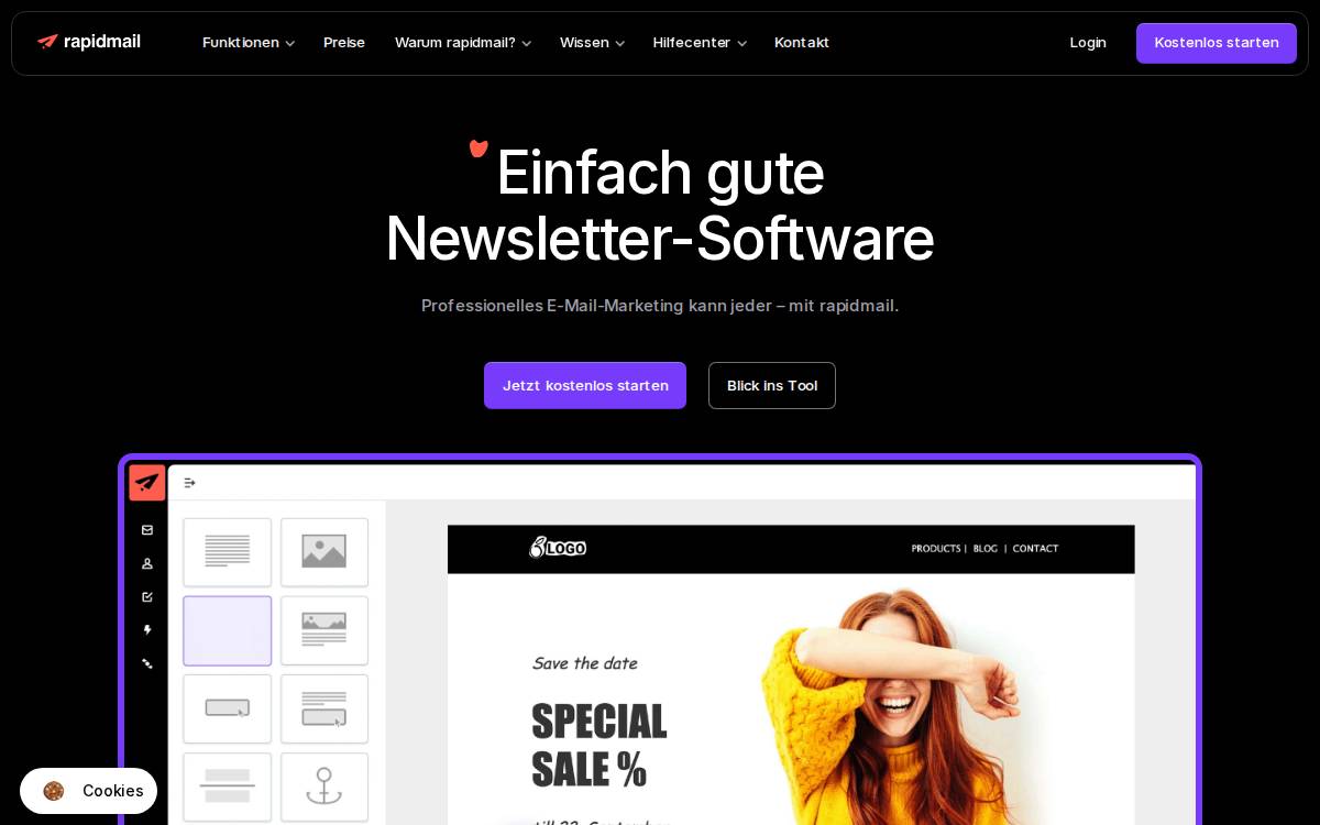 rapidmail website preview