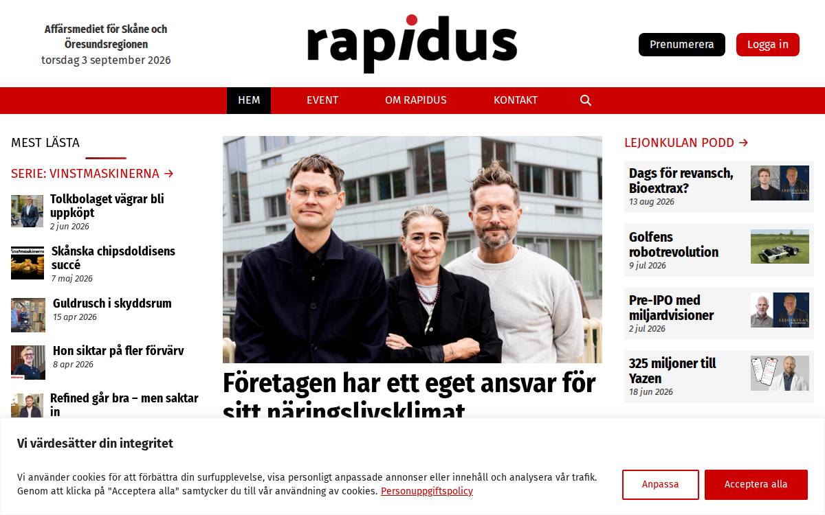 Rapidus website preview