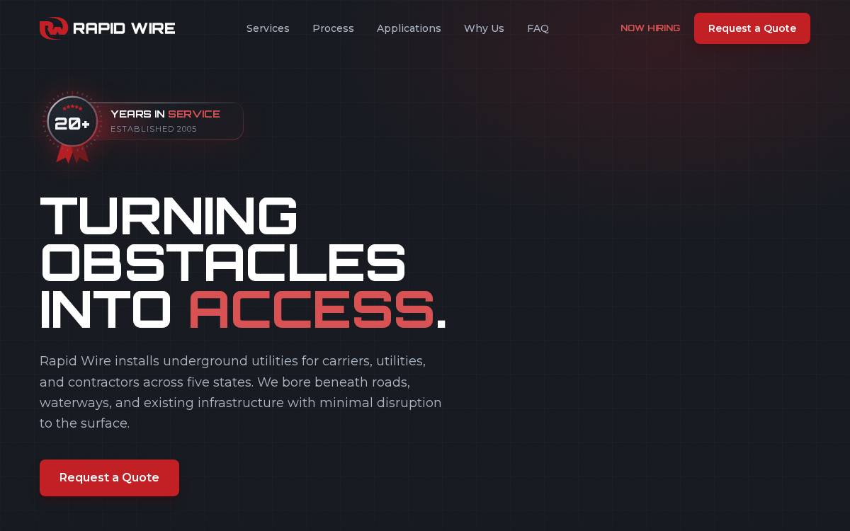Rapidwirellc website preview